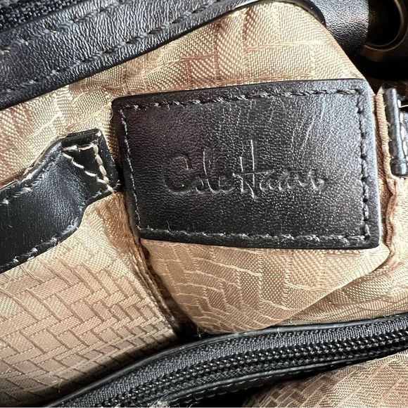 COLE HAAN Village Weave Leather Handbag Hobo or Circular in Black - Picture 16 of 16